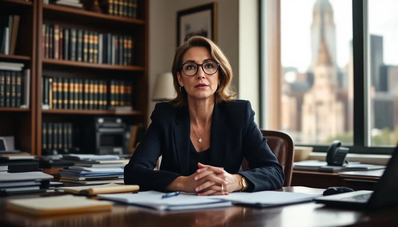 An EEOC investigator discussing a case in an office setting.