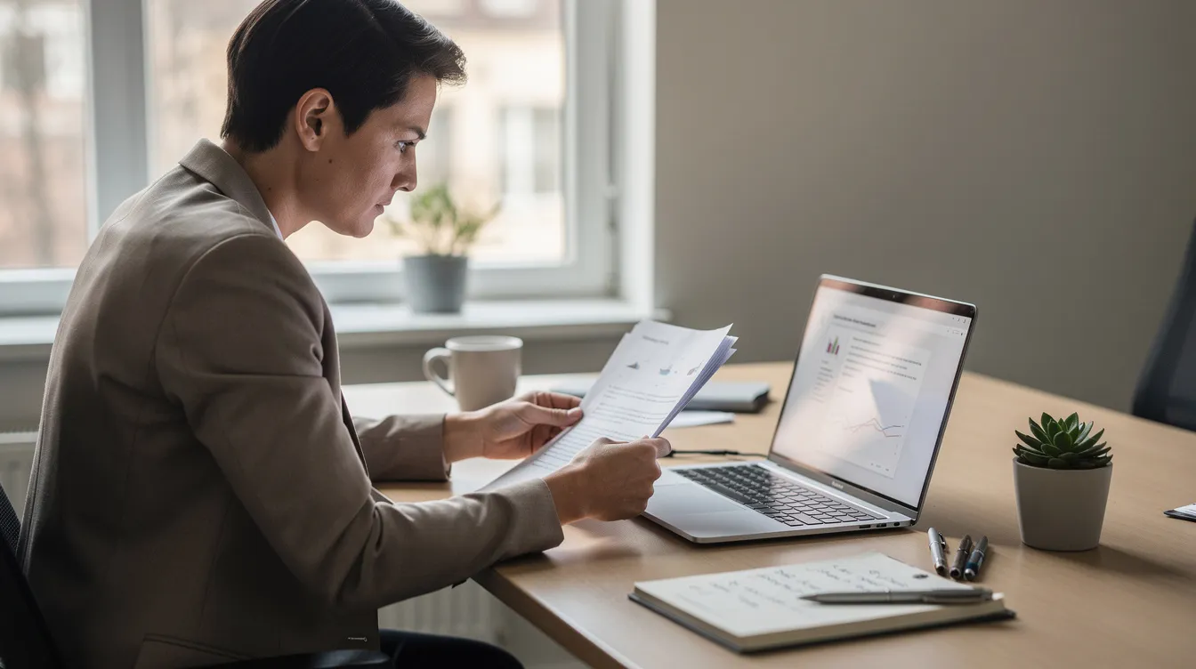 A person is seated at a desk, reviewing documents while using a laptop, likely engaged in discussions about labor law reform and union representation. The setting suggests a focus on effectively representing workers and navigating the complexities of bargaining authority and union democracy.